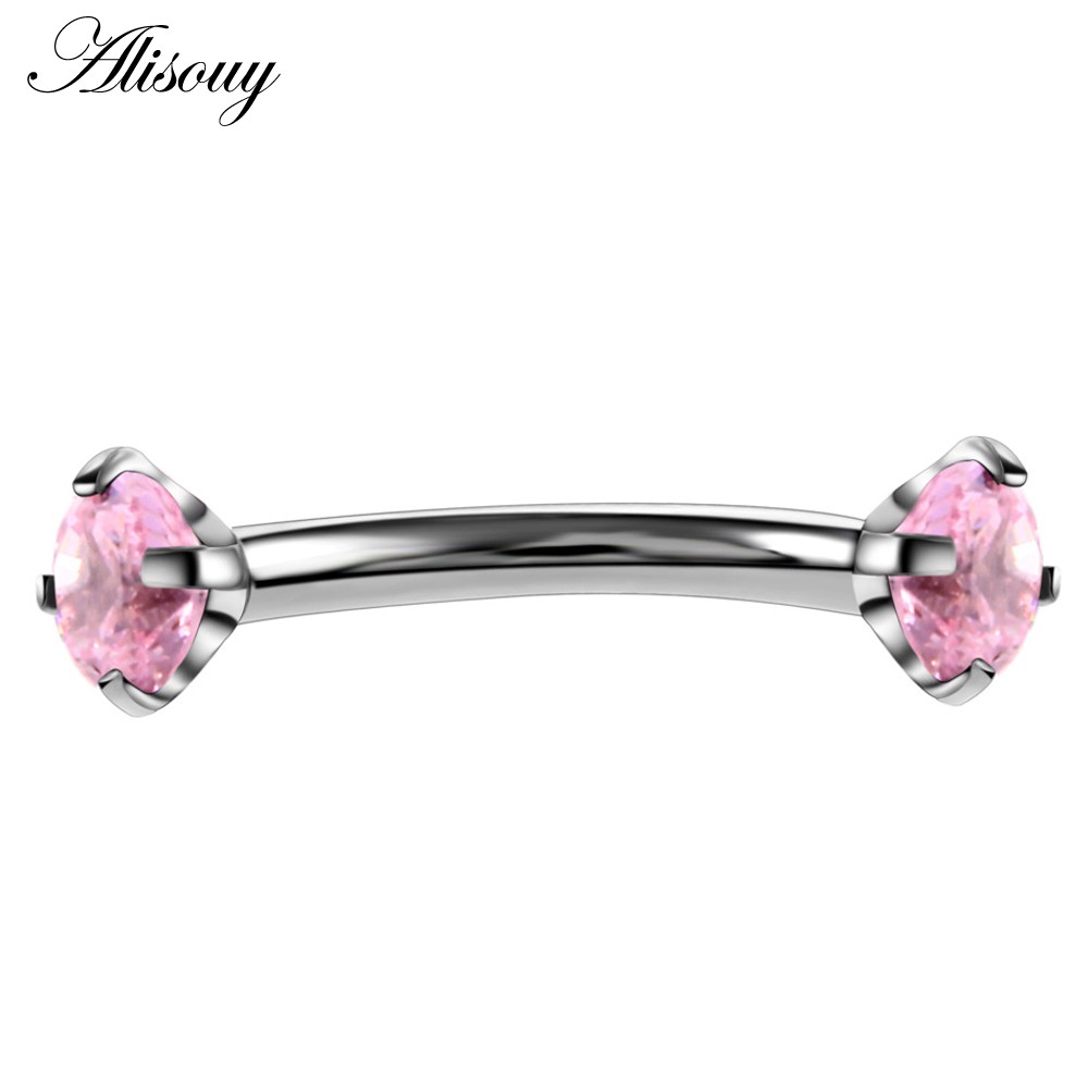 Alisouy 1 Khuyên Xỏ Cơ Thể Bằng Thép Không Gỉ 316l Đính Đá Zircon Thời Trang