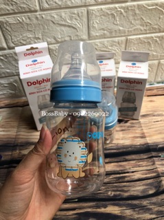 (Tặng thêm 1 núm) Bình sữa cổ rộng Dolphin 125ml