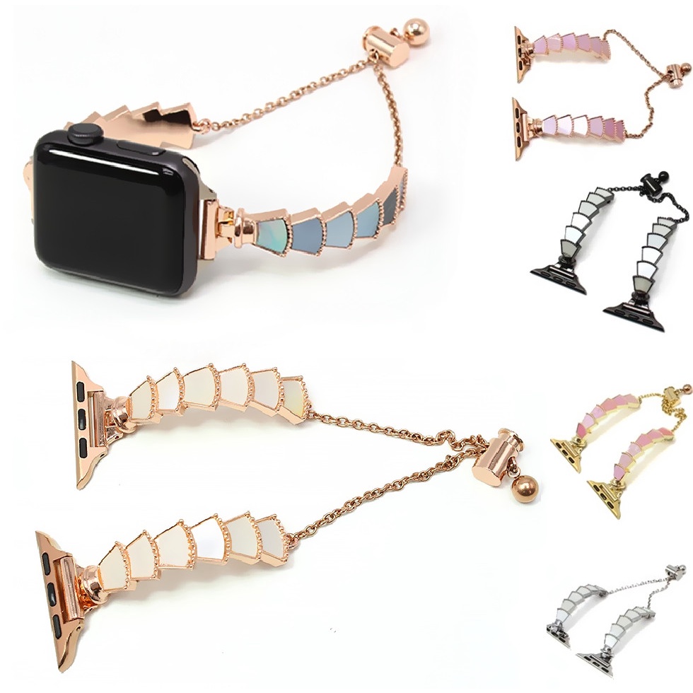 Dây Đeo Thay Thế Chất Liệu Kim Loại Đính Đá Lấp Lánh Cho Apple watch iwatch series 8 7 SE 6 5 4 3 2 1 8