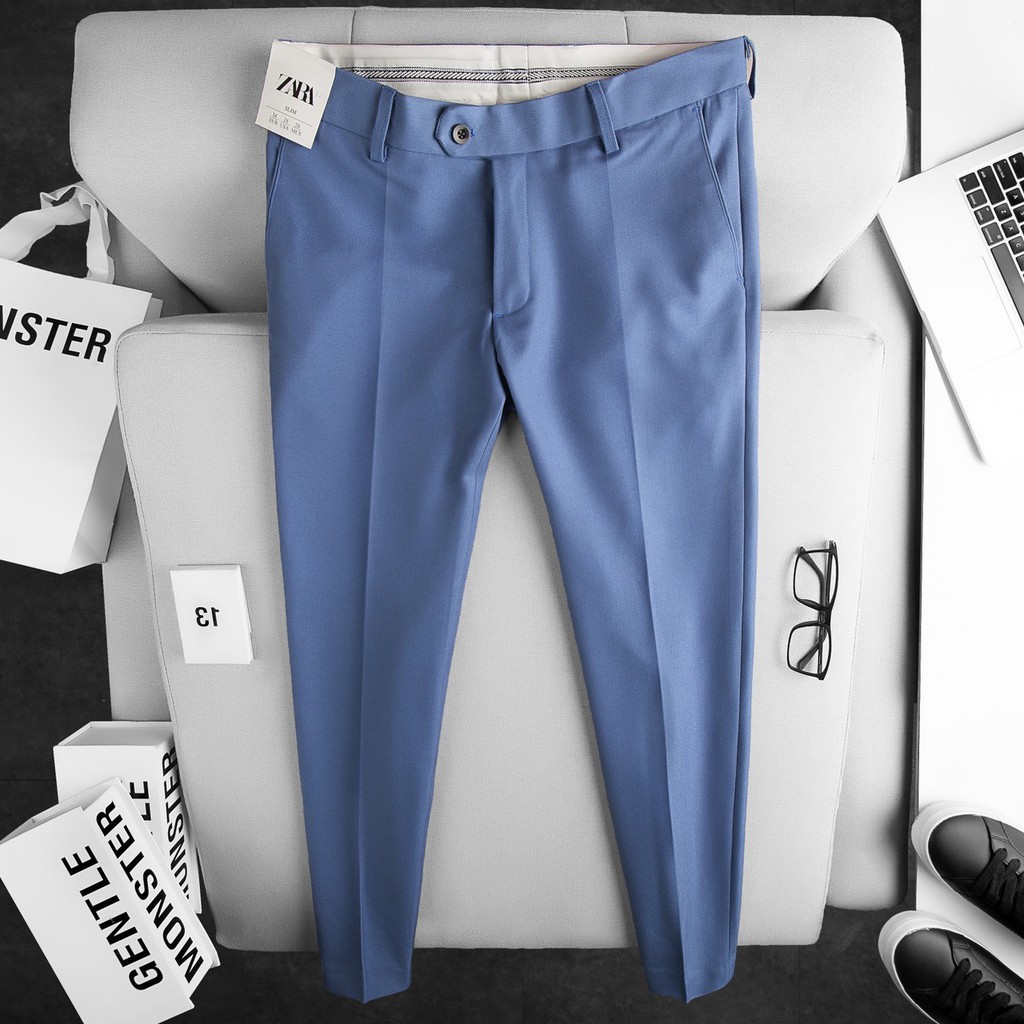 Quần âu nam trơn, dáng trơn vải ít co giãn | BigBuy360 - bigbuy360.vn