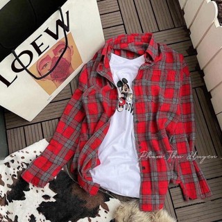 Set áo sơ mi kẻ kèm áo pull trắng