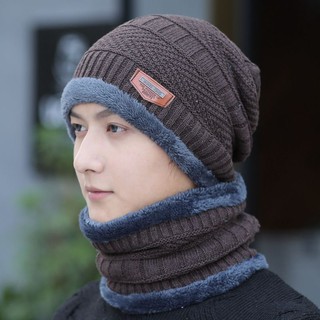 Set khăn mũ len nam nữ lót lông
