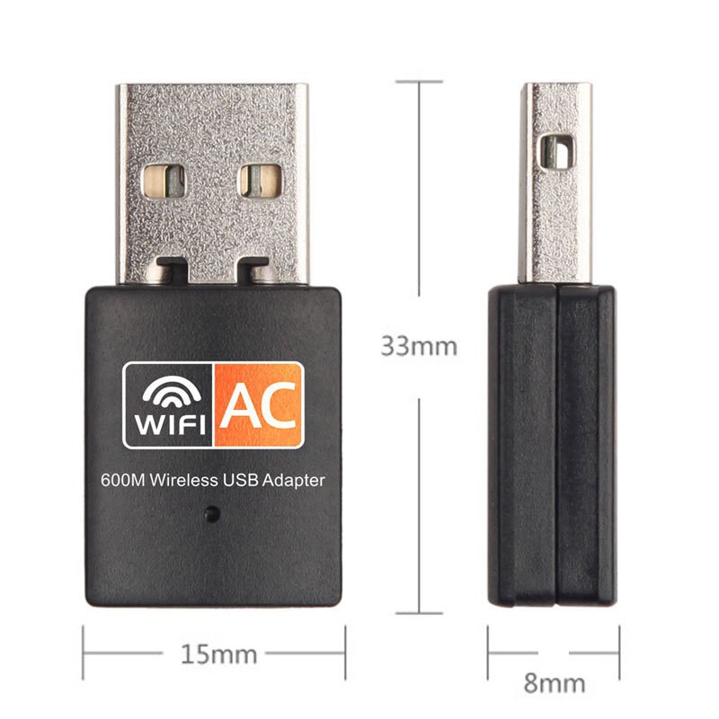 USB WiFi Adapter 2.4GHz 5GHz Dual Band 600Mbps Wireless Network Card