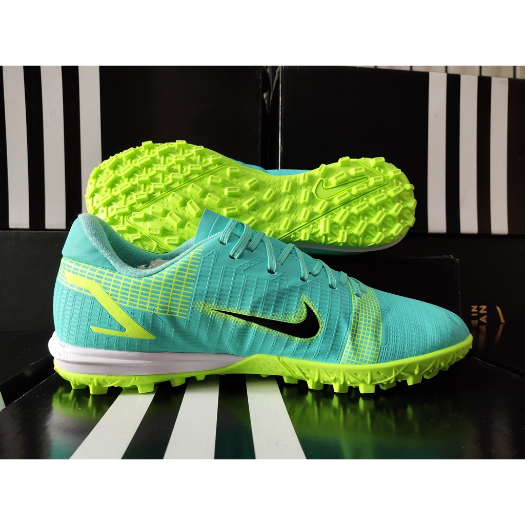 Giày đá bóng thể thao nam Mercurial Vapor 14 Academy TF Xanh Ngọc đế mềm, giày đá banh cỏ nhân tạo