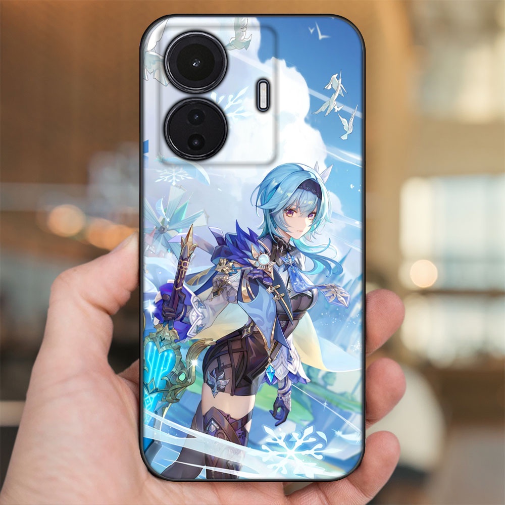Ốp lưng Vivo T1 5G viền đen in hình Eula Genshin Impact