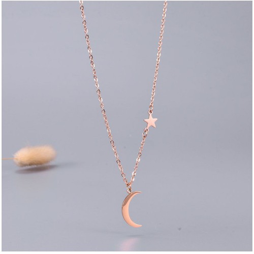 Dây Chuyền Trăng Sao Titan Ko Đen TT 3132