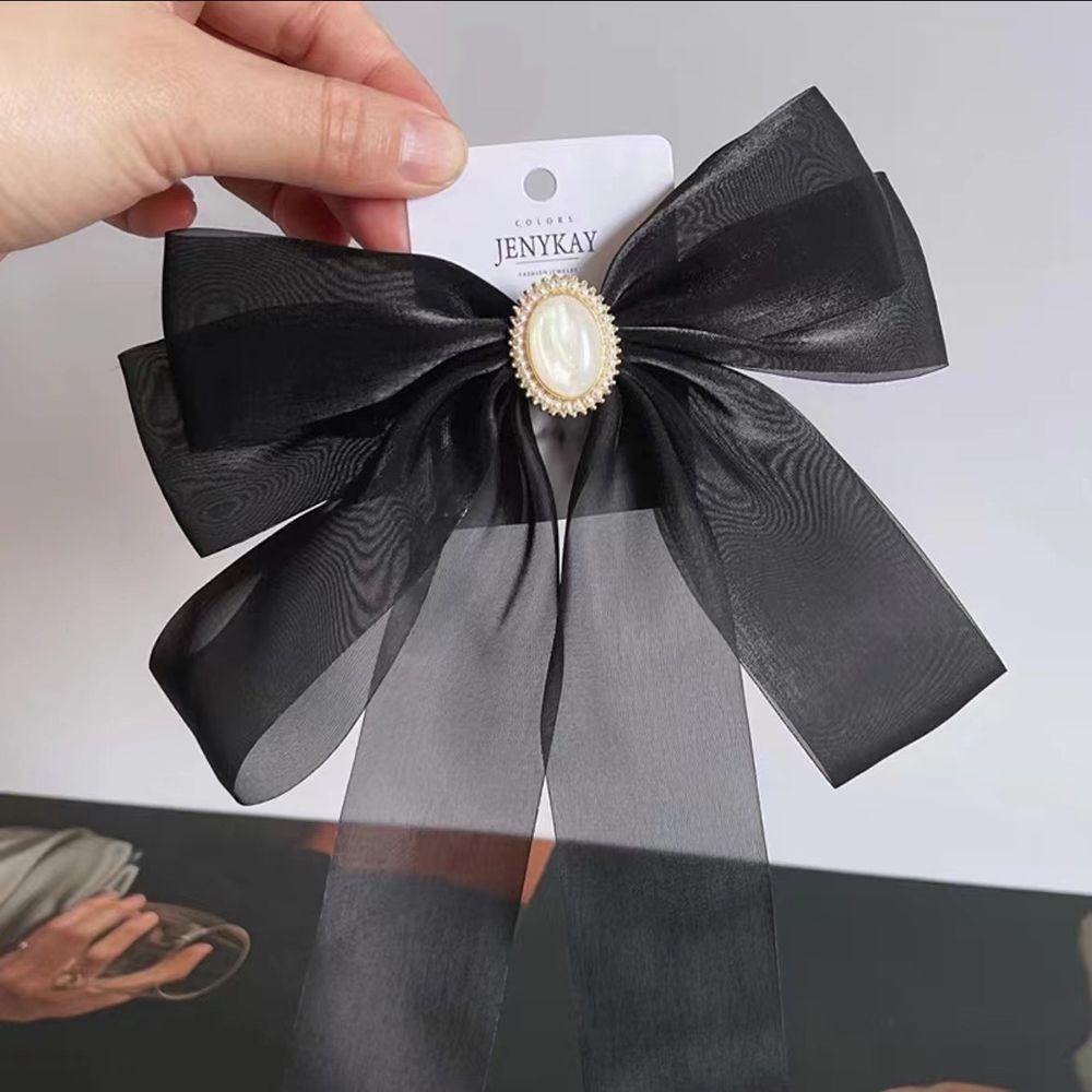 Kẹp Tóc Nơ Ruy Băng Đơn Giản Đáng Yêu Cho Nữ