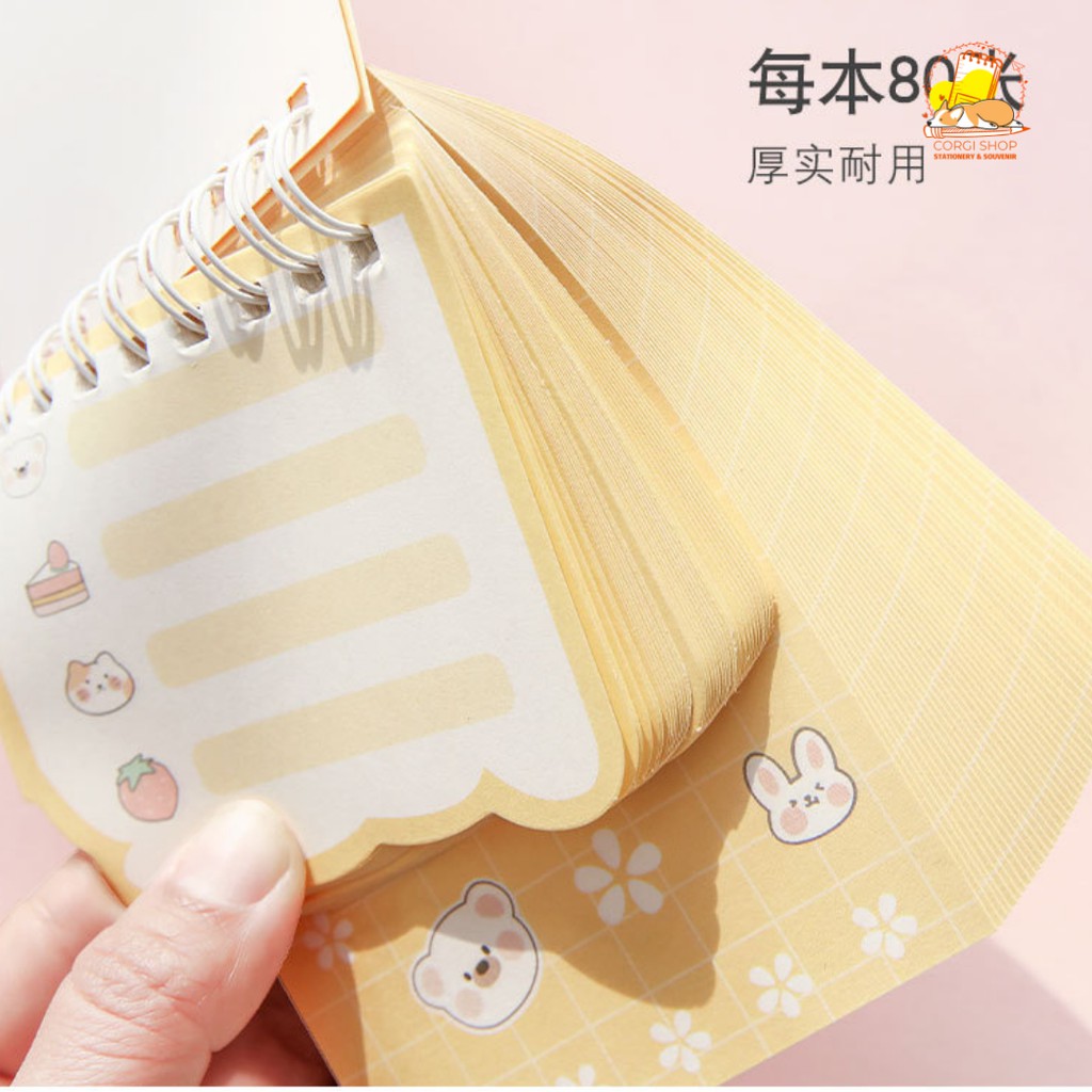 [Mã LIFEBOOK2 giảm 10% đơn 0Đ] Sổ tay ghi chú dễ thương 2 phong cách - Minipad sổ tay ghi nhớ cute - Corgi Shop