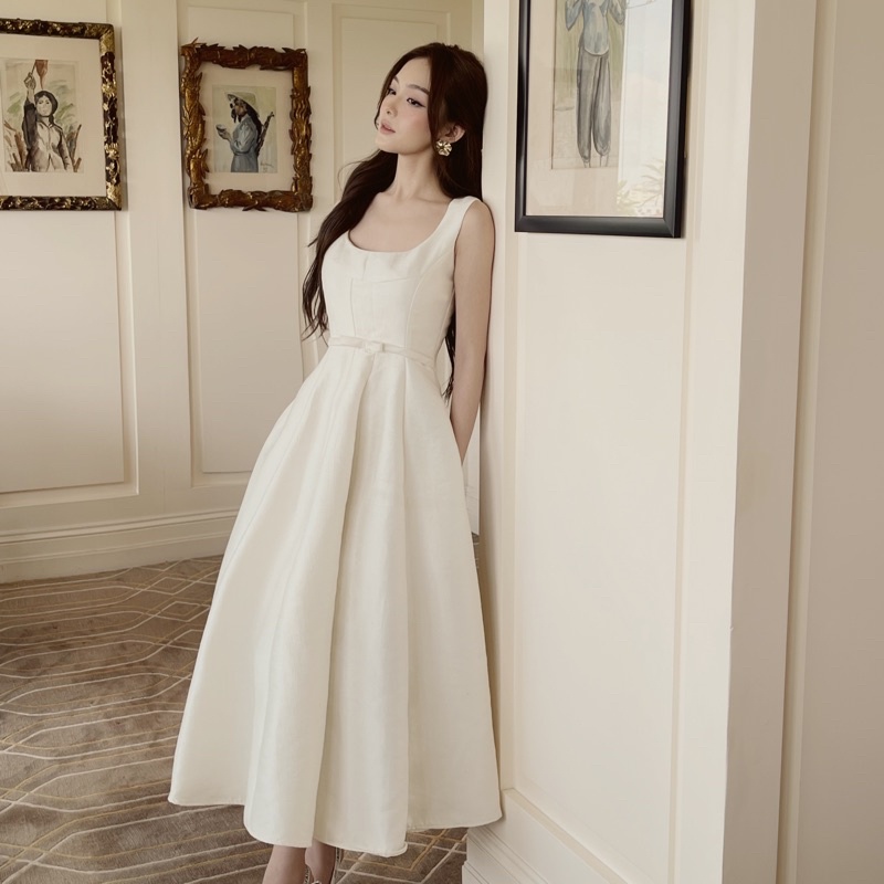 Váy nữ midi dáng dài dự tiệc HANI Dress H.I.U Fashion  , thiết kế phong cách cổ điển sang trọng HIU design