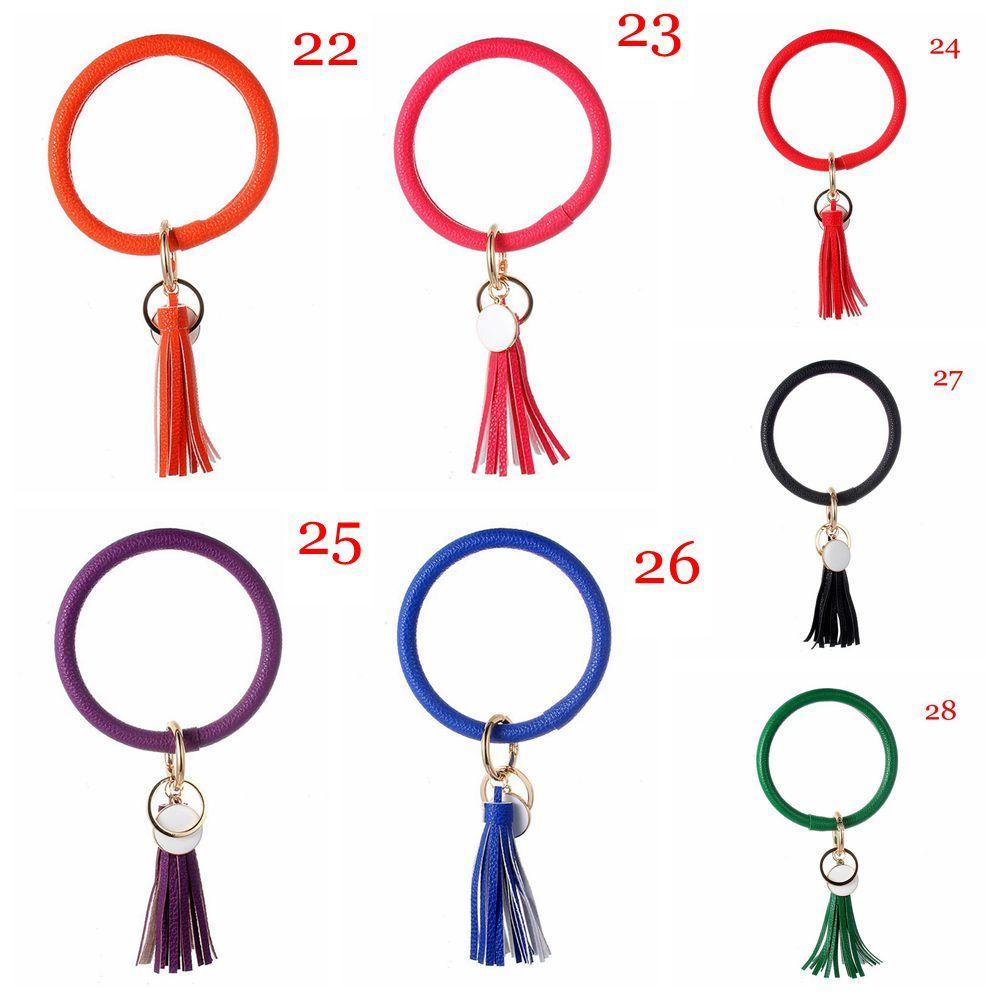 Vòng Đeo Tay Da PU Màu Cầu Vồng Phong Cách Boho