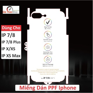 Miếng Dán PPF Mặt Sau + Viền Cho iPhone 8 Plus/ iPhone 7 Plus