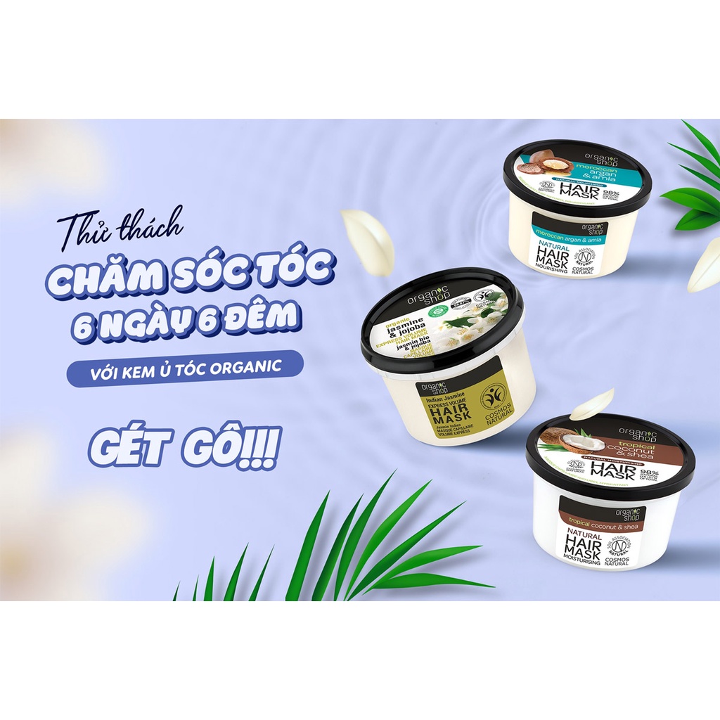 Kem ủ tóc phục hồi hư tổn Bơ Mật ong Organic Shop Hair Mask Honey &amp; Avocado 250ml