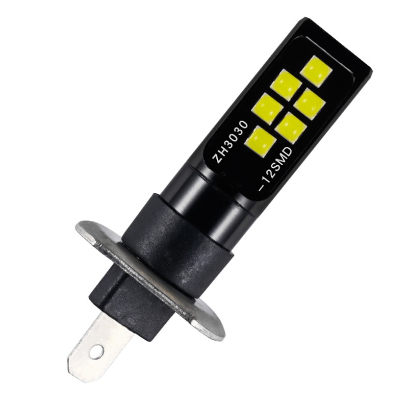 2 Bóng đèn led sương mù H1 12v-24v 12smd 3030 chip W5W194 cho xe hơi