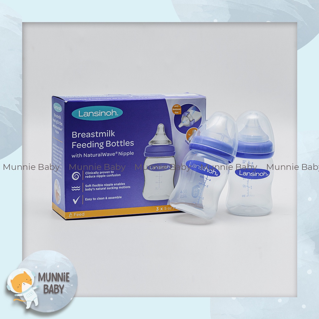 Bình sữa Lansinoh đủ size 160ml/240ml núm giống bình sữa Moyuum