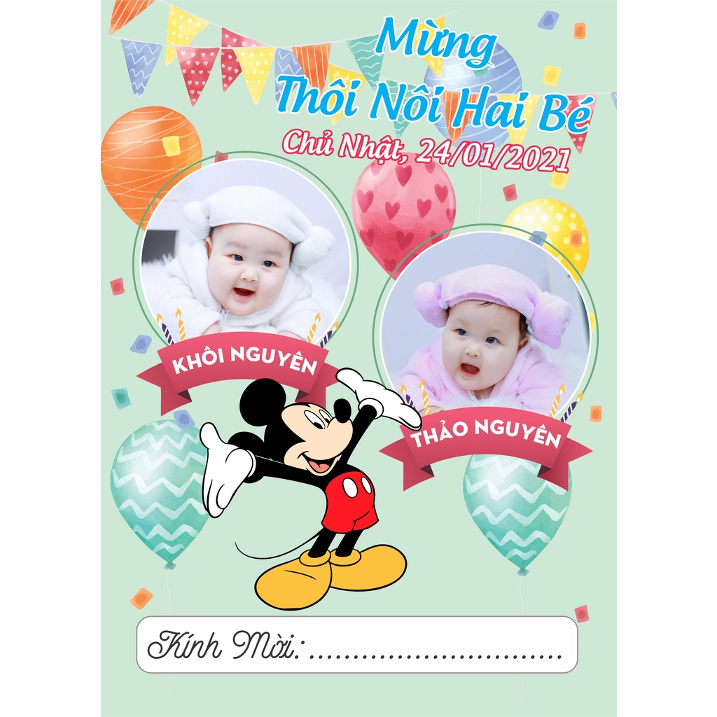 🔴 Thiệp Thôi Nôi Hình Bé