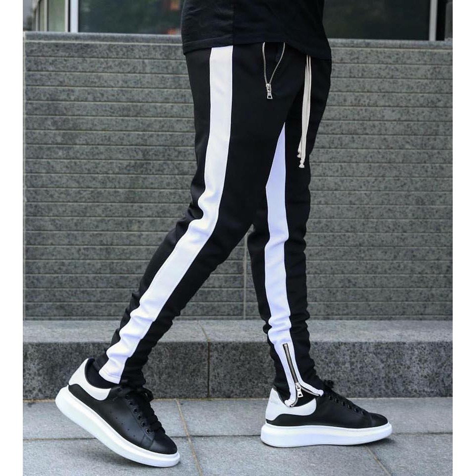 Quần 2 line có Zip phong cách unisex