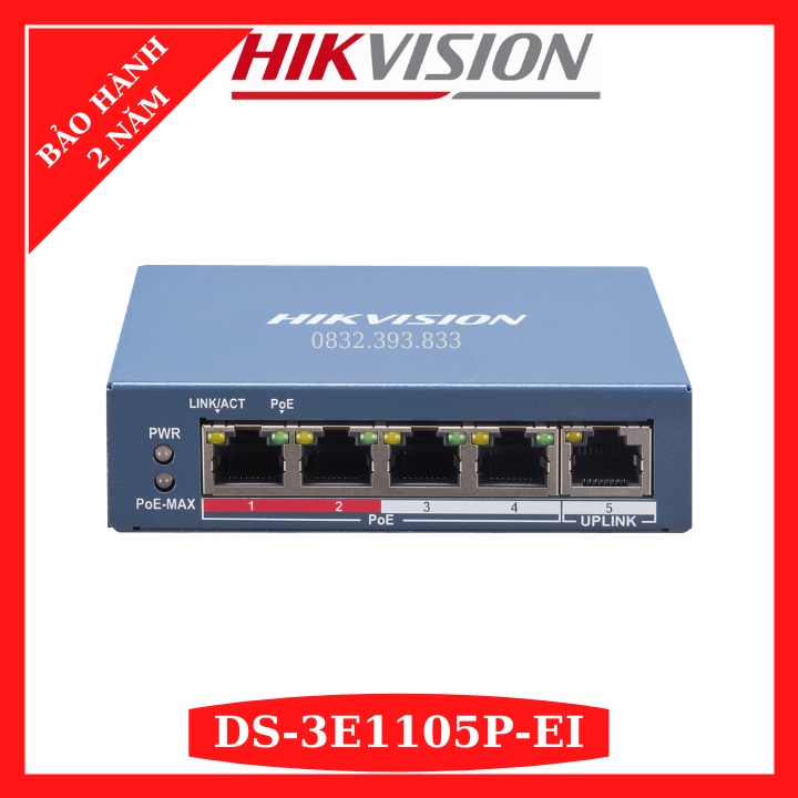 Switch mạng thông minh 4 cổng PoE Hikvision DS-3E1105P-EI hỗ trợ tính năng cấu hình quản lý bằng phần mềm