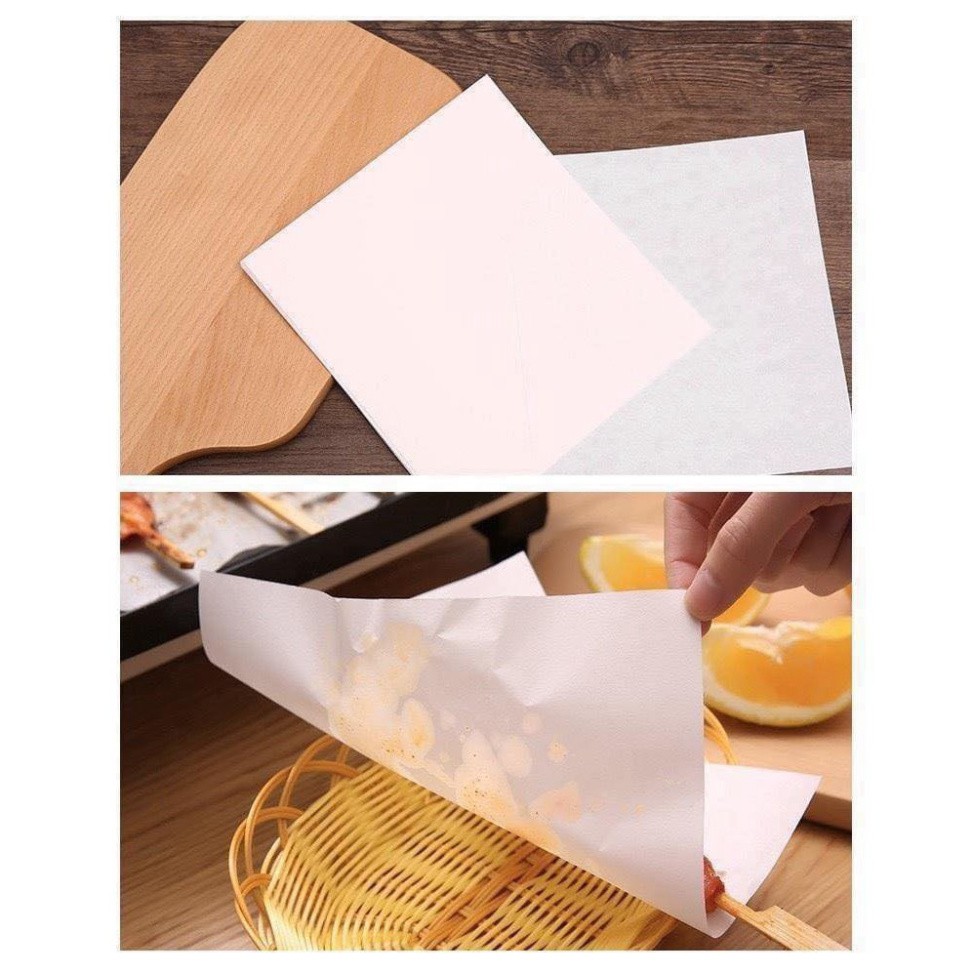 Giấy Thấm Dầu Chiên Mẫu Mới Hình Chữ Nhật 20X22 Cm Loại 40 Tờ/ Tập