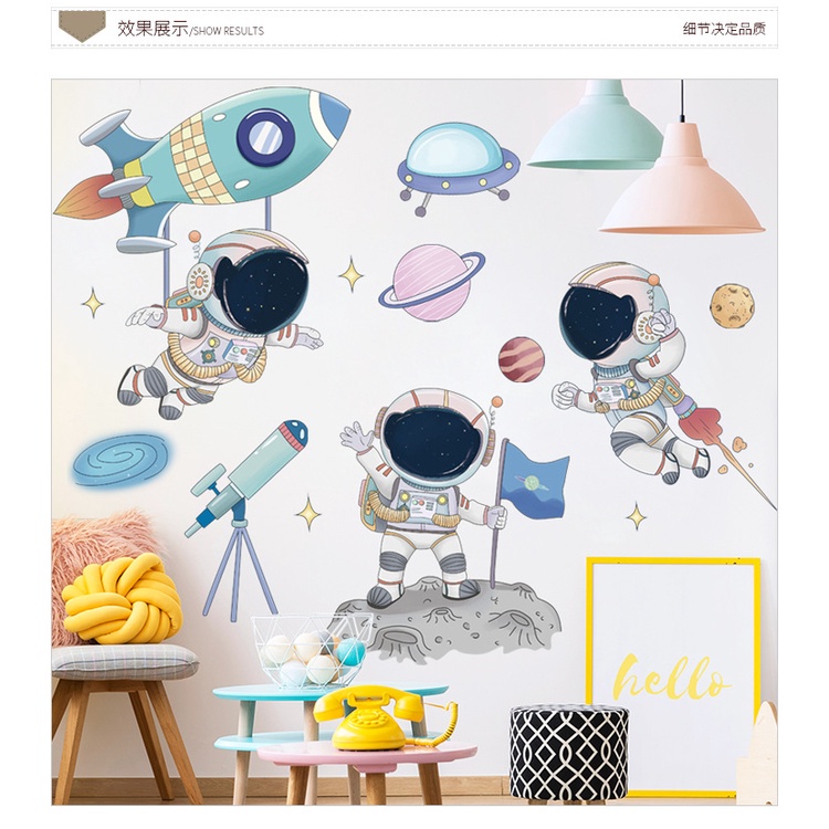 Miếng Dán Tường Tự Dính Họa Tiết Phi Công Hoạt Hình Trang Trí Phòng Bé/Nhà Trẻ