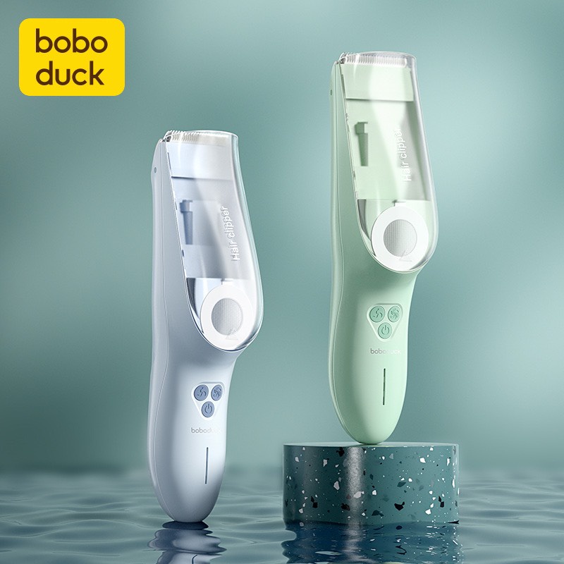 Boboduck Tông đơ cắt tóc điện USB có thể sạc lại không thấm nước Mute tông đơ cắt tóc cho bé.