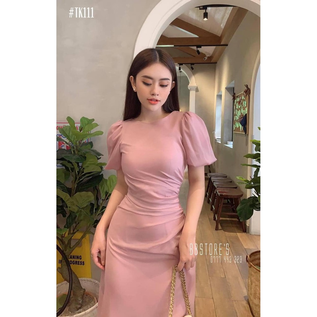 [BBSTORE'S] Đầm Hồng Nhún Eo - TK111