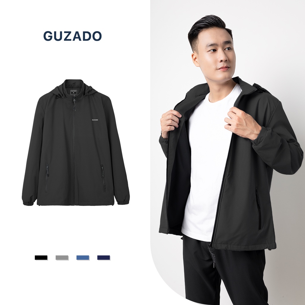 Áo khoác nam chống nắng GUZADO Chất Gió 2 Lớp Cản Gió,Giữ Ấm Tốt,Form Rộng Rãi Thoải Mái GAKG15