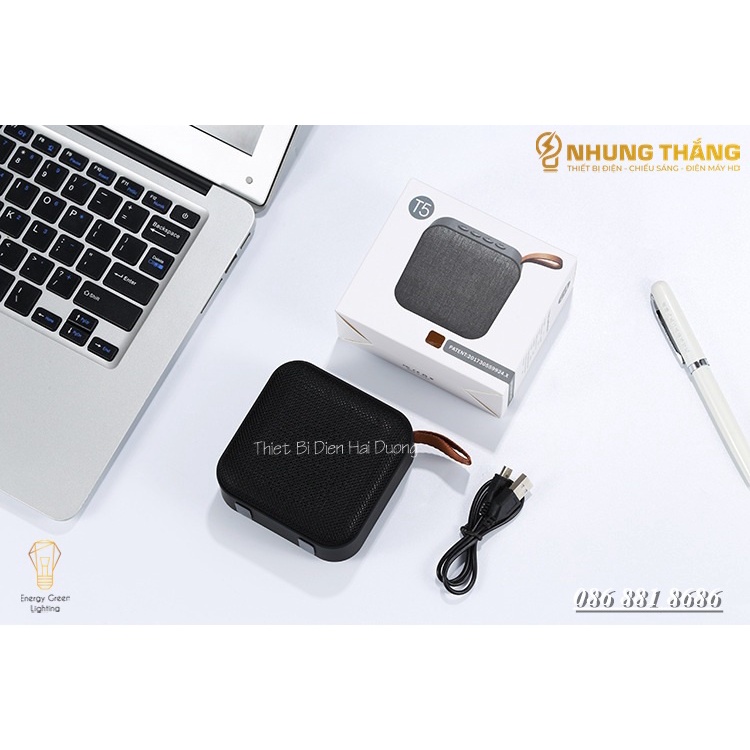 Loa Bluetooth Di Động T5 - Hỗ Trợ Khe Cắm Thẻ Nhớ - USB - Dung Lượng Pin Lớn -Nhiều Màu Sắc - Có video