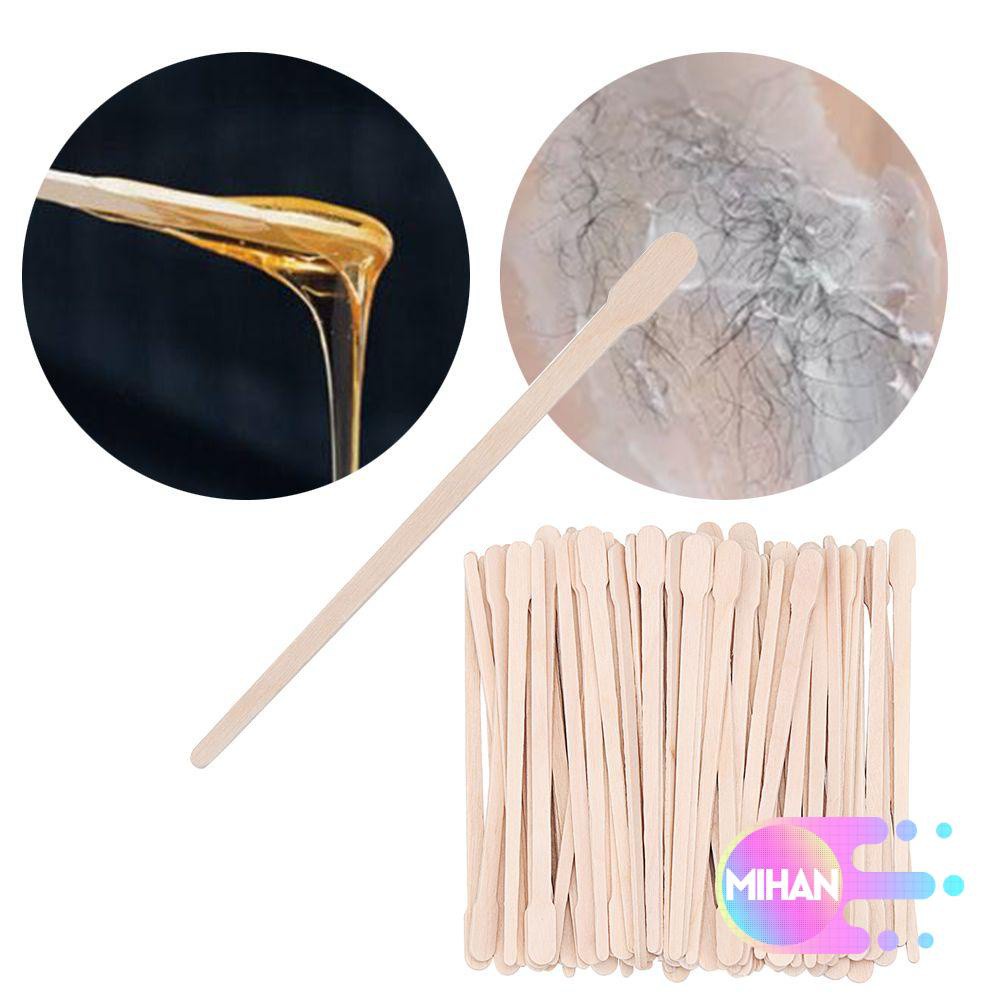 MIHAN1 Hot Wax Spatulas Wooden Waxing Applicator Waxing Stick Disposable Beauty bar Face &amp; Eyebrows Hair Removal Cream Body beauty Hair removal Wiping wax tool