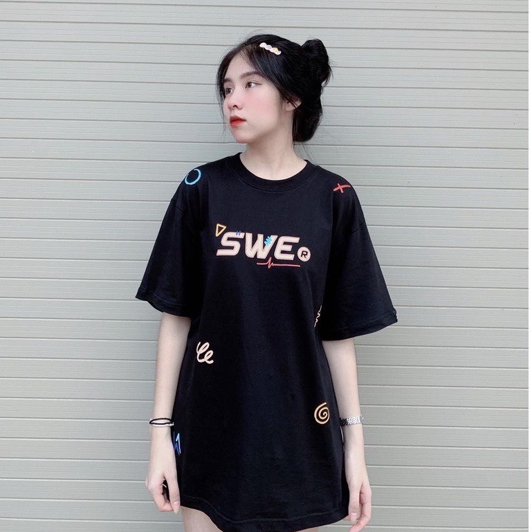 Áo thun SWE 90'S Tee unisex nam nữ, cotton dày mịn full tag Thời trang Unisex HCM AL156