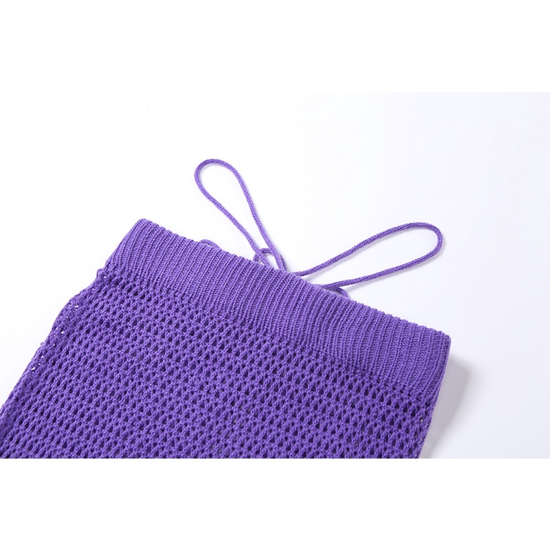 Bộ đồ DUNEA gồm áo lửng hai dây và chân váy dài dệt kim cho nữ