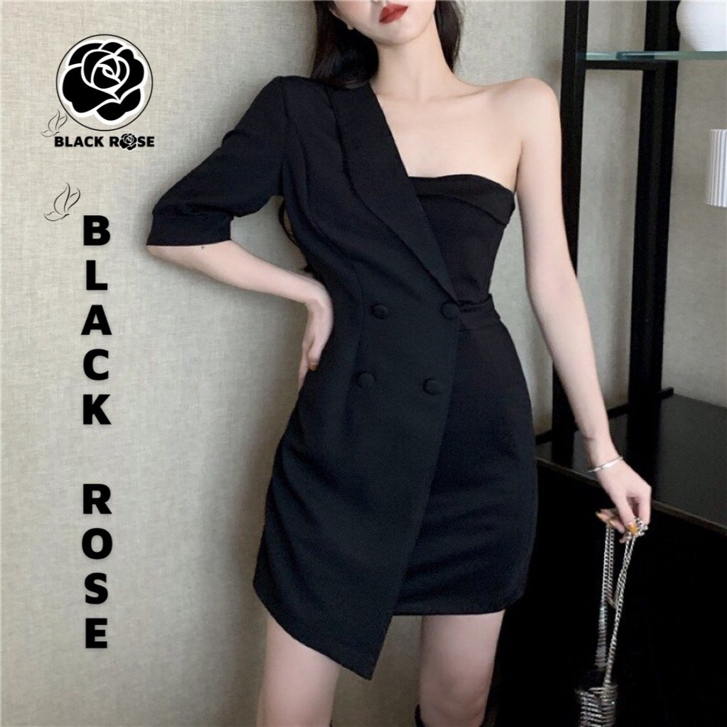 Váy Đầm Vest Nữ Hàn Quốc Đẹp Cá Tính BLACK ROSE Váy Nữ Dự Tiệc Cao Cấp - TẤM BOUTIQUE