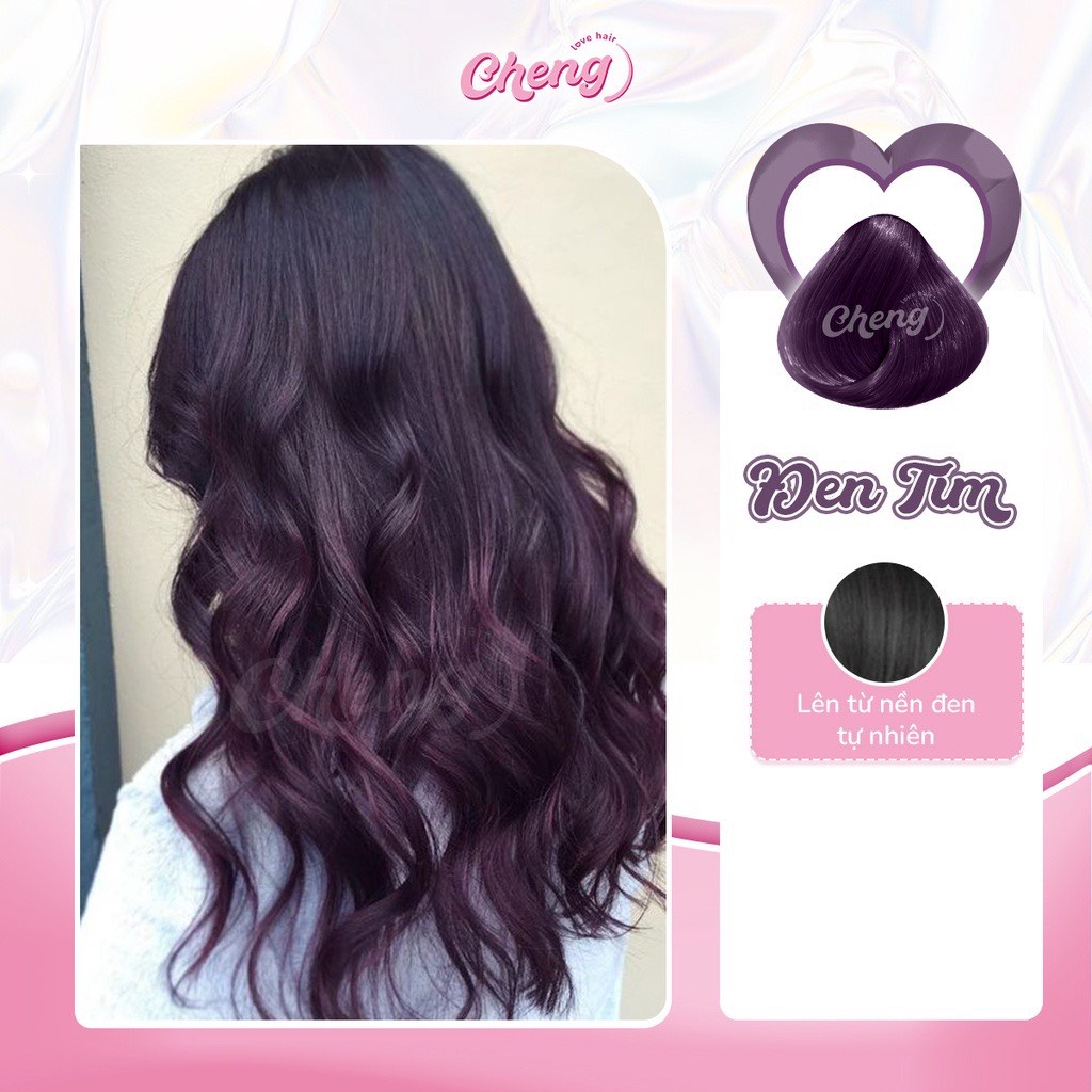 Thuốc nhuộm tóc màu TÍM ĐEN không tẩy tặng oxi trợ nhuộm | Chenglovehair, Chenglovehairs