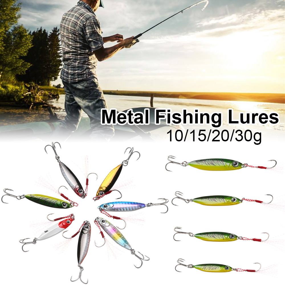 Mồi Câu Cá Giả Bằng Kim Loại Gắn Lông Vũ Nhiều Màu Sắc 10/15/20/30g