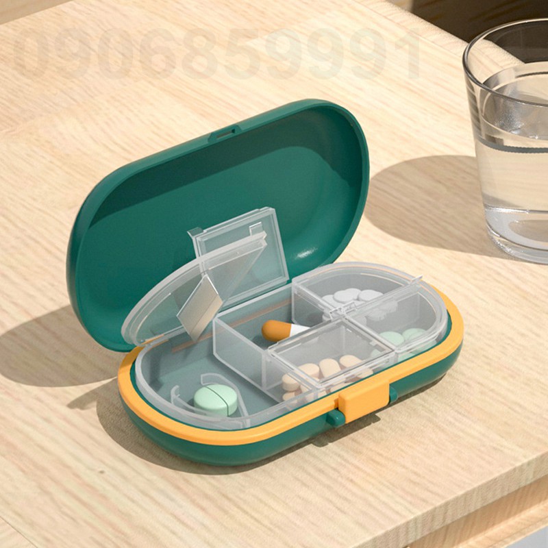 Hộp đựng thuốc du lịch cao cấp có dao chia nhỏ thuốc