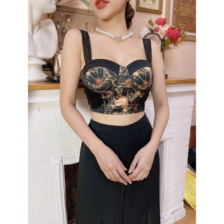Áo cup ngực không gọng chất liệu lụa phối lưới Cô Kim 7