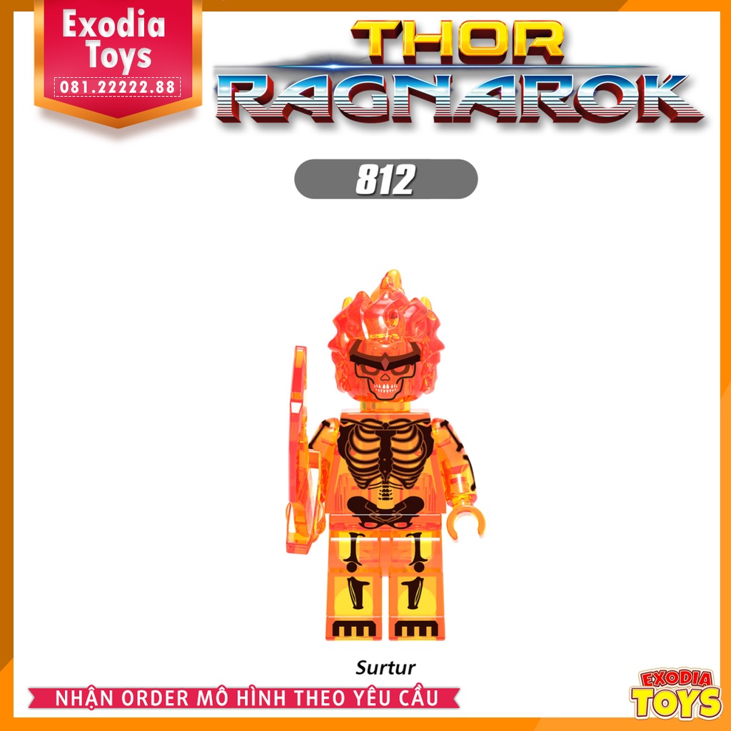 Xếp hình Minifigure Siêu Anh Hùng Marvel Thor Tận Thế Ragnarok - Đồ Chơi Lắp Ghép Sáng Tạo - XINH 0185