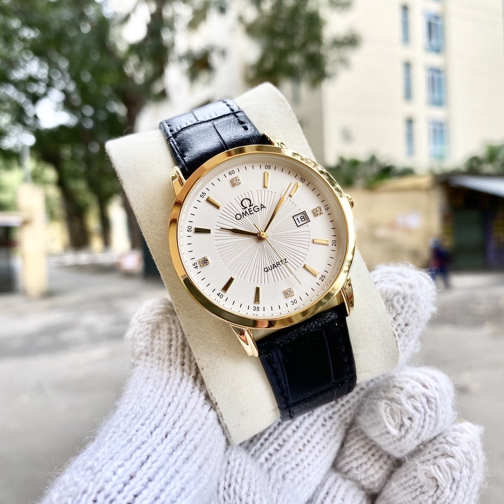 Đồng Hồ NAM O.ME.GA OM075 Chống Xước, Chống Nước - TẶNG 1 Dây da cao cấp + 2 pin AG4