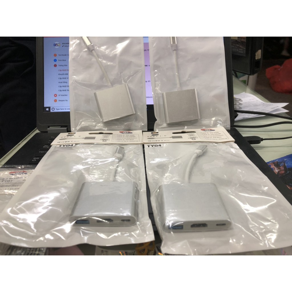 Bộ Adapter cáp chuyển Type-C sang HDMI 4k/USB/TypeC 3 trong 1 dùng trong trình chiếu cho laptop táo,Smart Phone