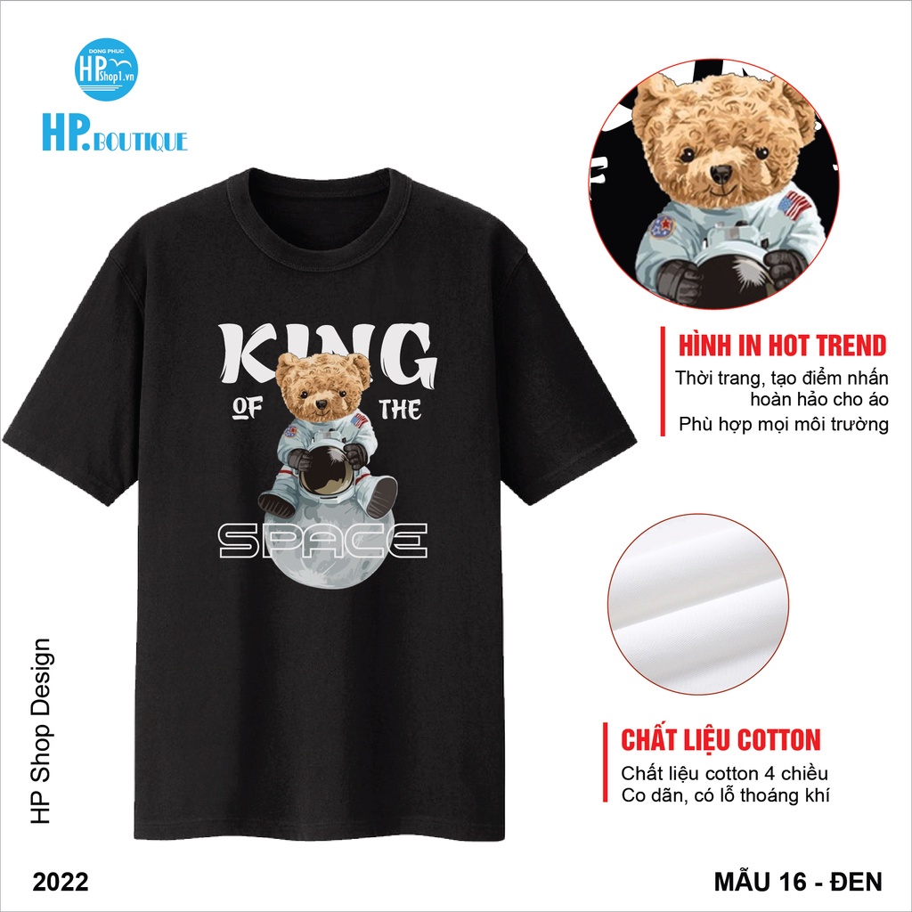 Áo thun unisex HP Boutique màu đen in hình Gấu Teddy hot trend chất liệu thun 100% Cotton kiểu dáng trẻ trung cá tính | BigBuy360 - bigbuy360.vn