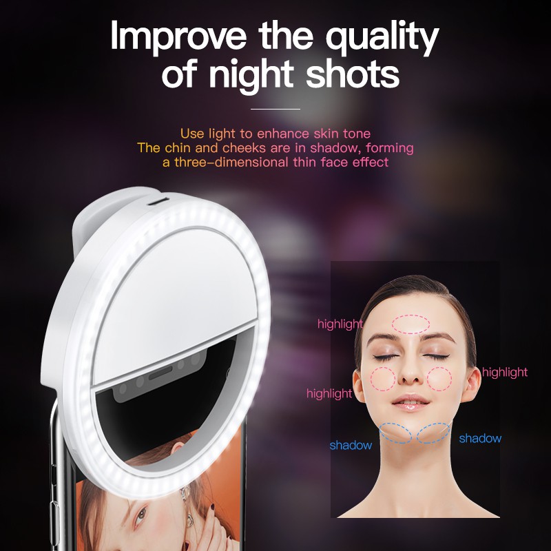 Đèn led selfie light hỗ trợ chụp ảnh tự sướng CASEALPHA nhỏ gọn, tiện dụng | BigBuy360 - bigbuy360.vn