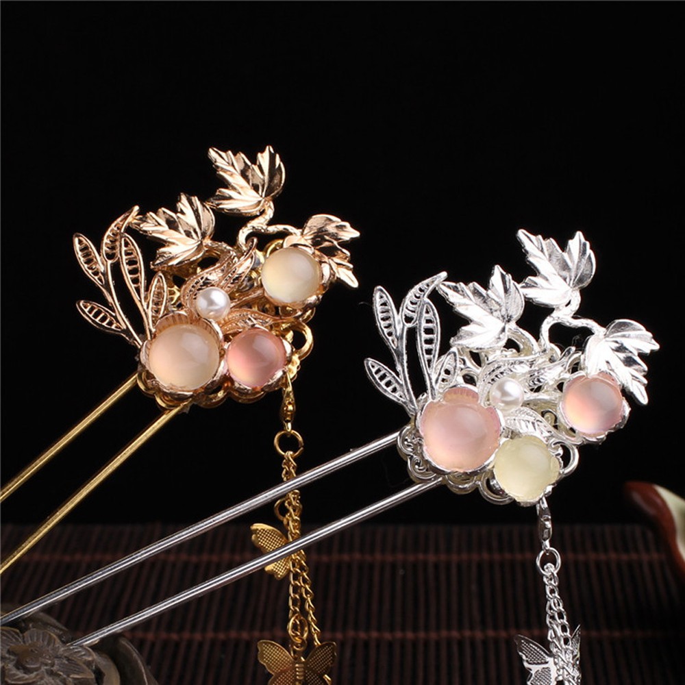 Trâm Cài Tóc Hình Bướm Đính Ngọc Trai Phong Cách Trung Hoa Cho Nữ