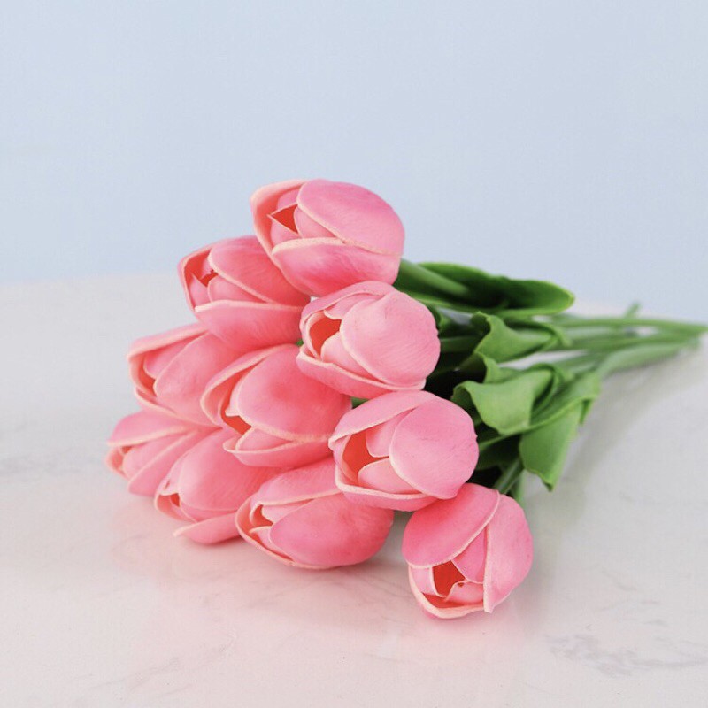 Hoa Tulip nhân tạo trang trí bình thủy tinh, lọ hoa, decor, trang trí đám cưới