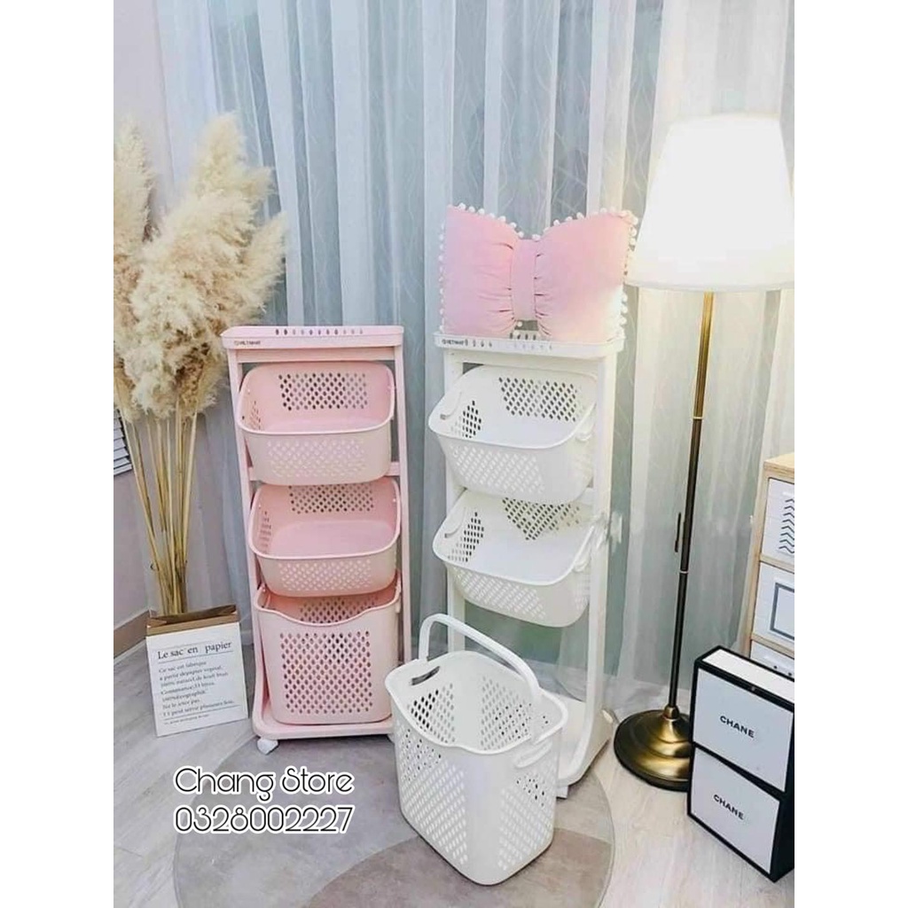 Kệ Đựng Đồ 4 Tầng Cho Mẹ và Bé Plactic Việt Nhật