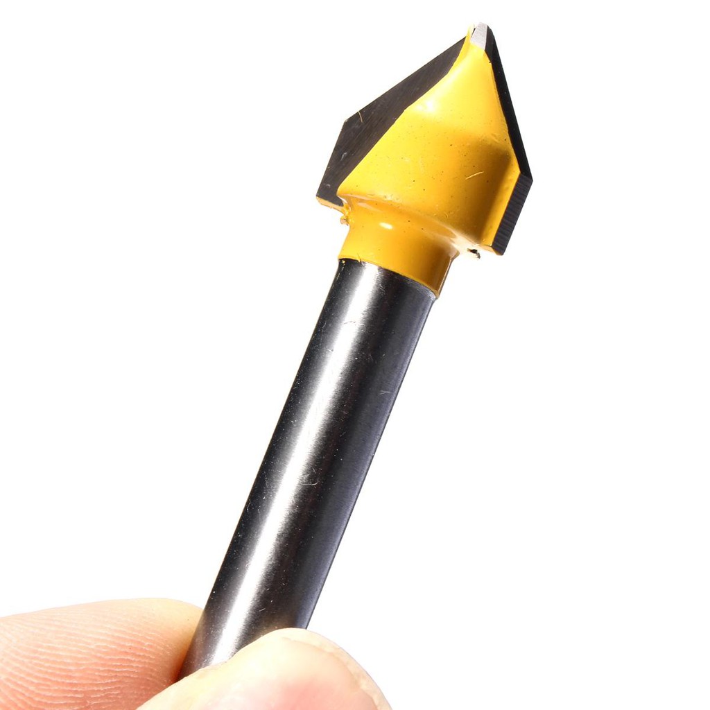 Mũi soi gỗ, mũi phay rãnh V góc 60 độ, cốt 6.35mm