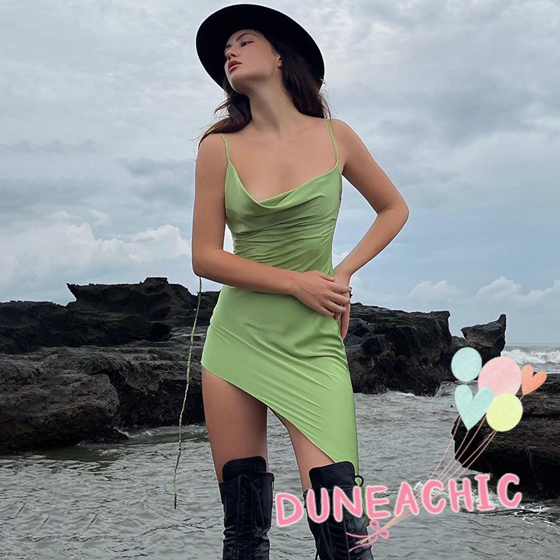 DUNEA Đầm Không Tay Hở Lưng Thiết Kế Độc Đáo Quyến Rũ Cho Nữ