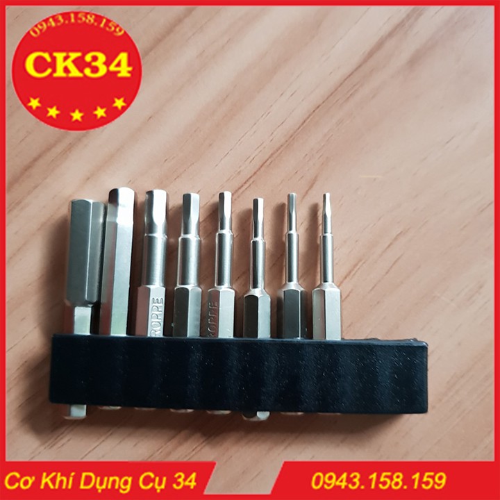 Bộ 8 đầu lục giác dành cho khoan, máy bắn vít