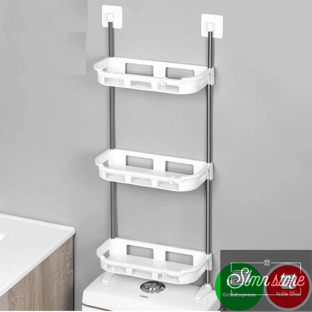 Kệ nhà tắm 3 tầng đa năng, Kệ để đồ nhà bếp, nhà vệ sinh toilet 3 ngăn dán tường, tiết kiệm không gian. SD1-KNT-3T