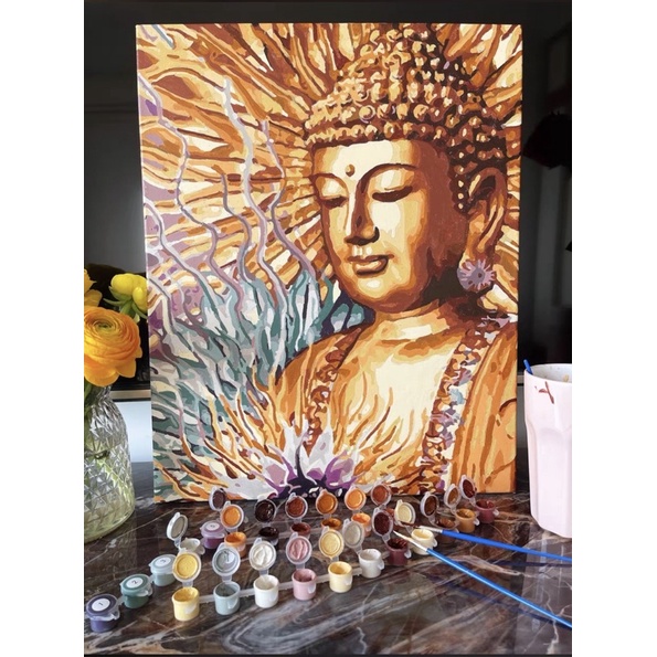 Tranh sơn dầu số hoá tự tô màu theo số có khung - Tranh Phật (40*50cm) | BigBuy360 - bigbuy360.vn
