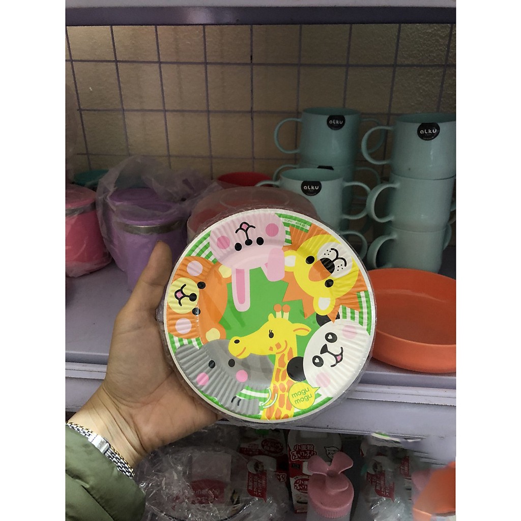 [Hỏa Tốc HN] Set 6 đĩa giấy loại cứng hình thú ngộ nghĩnh Nội địa Nhật Bản