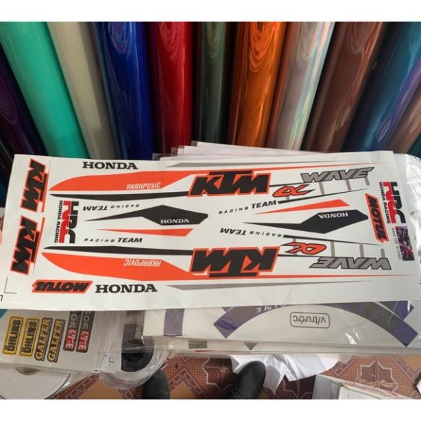 Tem Chế Wave Alpha KTM ( Màu Cam )